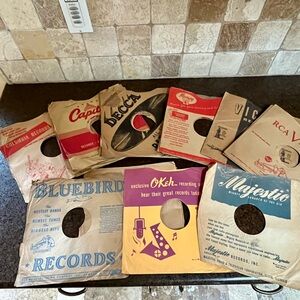 Vintage vinyl record album sleeve bundle